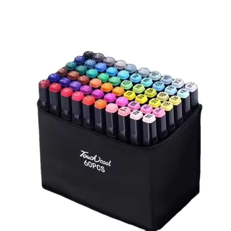 Marcador de dos cabezas para arte, color impenetrable, impermeable y no se desvanece, pincel para estudiantes, bolígrafo de color aceitoso para estudiantes de escuela primaria