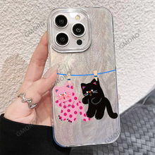 TK爆款斑点猫咪适用iPhone苹果17promax羽纱手机壳16防撞保护硬壳