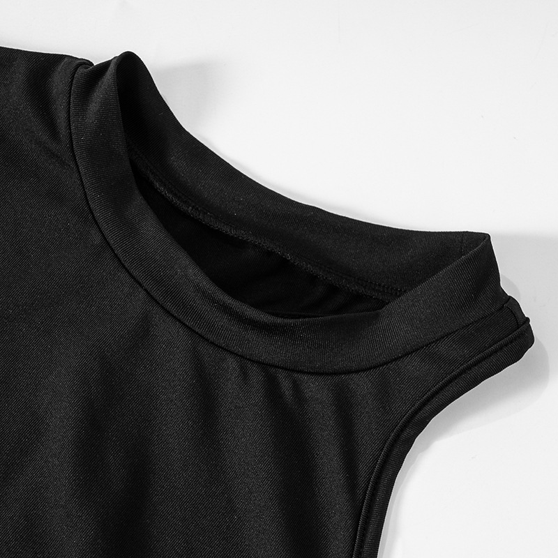 Fashion Solid Color Round Neck Long Sleeve Patchwork Spandex Polyester Above Knee A-Line Skirt