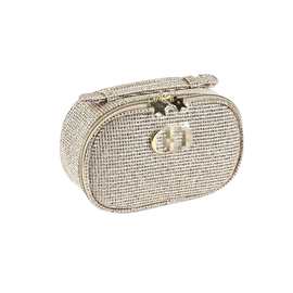 现货D迪家新品圣诞礼赠金色化妆包金丝手拿包大容量方形包化妆包