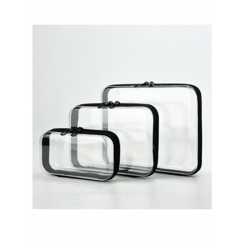 Bolsa de maquillaje impermeable de gran capacidad transparente lápiz labial portátil para el cuidado de la piel multifuncional bolsa de almacenamiento pequeña bolsa transfronteriza