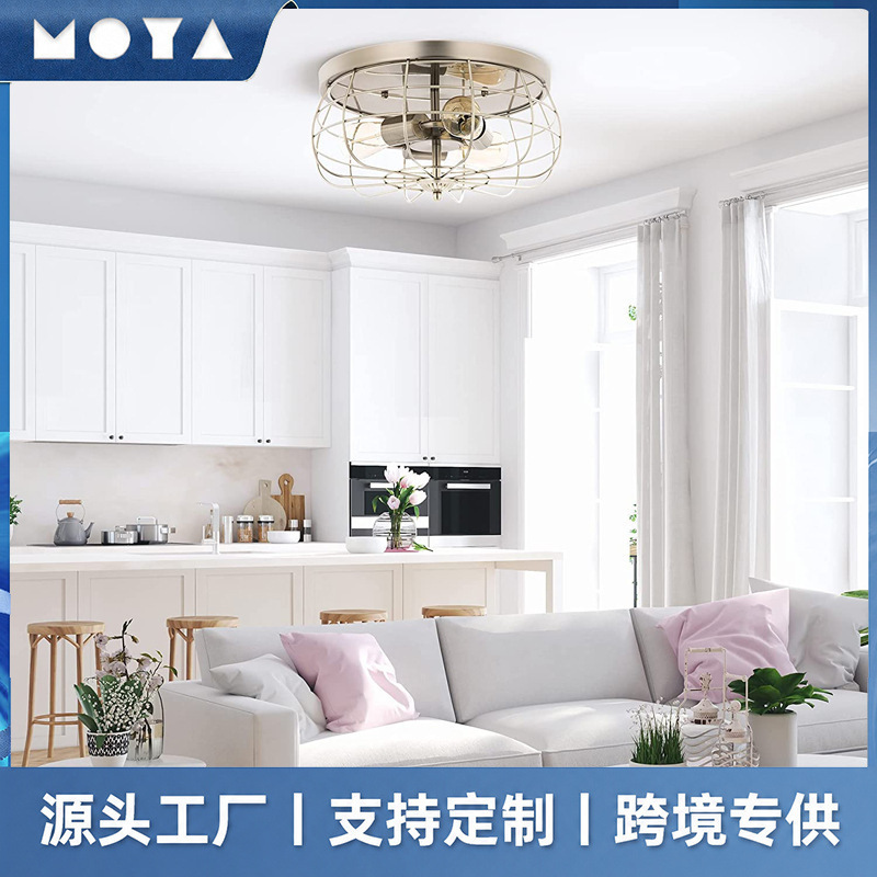 American ceiling lamp retro country industrial style cross-border iron metal cage embedded bedroom ceiling lamp American ceiling lamp retro country industrial style cross-border iron metal cage embedded bedroom ceiling lamp