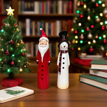 跨境外贸新款圣诞礼物鲁道夫雪人装饰公仔树脂白胡子老人家居摆件