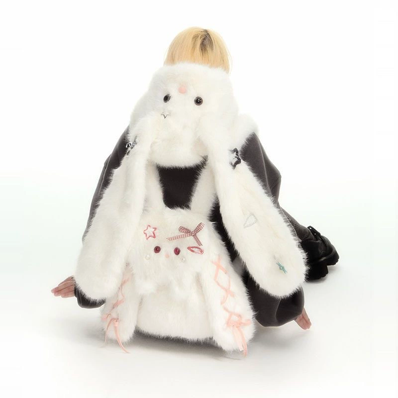 Japanese cute plush rabbit, backpack, bag, capacious cartoon doll for elementary school students