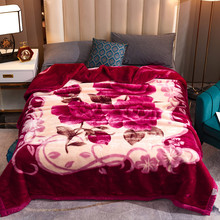 新款冬季加厚拉舍爾毛毯蓋毯超柔雙層婚慶毛毯法萊絨午休毯宿舍