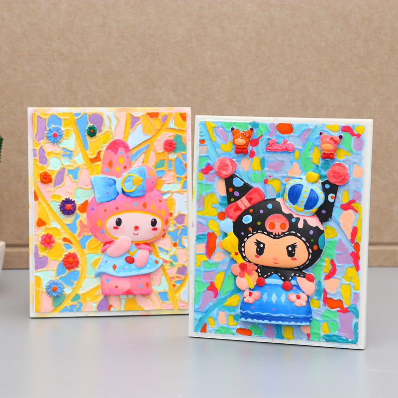 Gypsum Relief Painting Children DIY Handmade New Night Market Stall Manufacturer Direct Sale Gypsum Doll Coloring and Painting