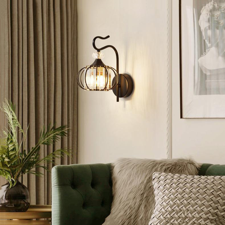 Nuevo moderno minimalista dormitorio lámpara de noche protección ocular lámpara de pared de cristal salón estudio corredor pasillo escalera lámpara