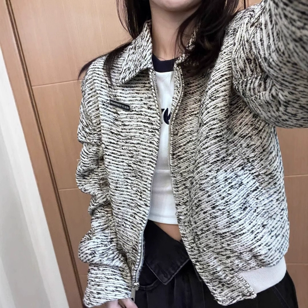 Осенняя дизайн куртка, ретро форма бейсбольная, стиль Chanel, тренд сезона
