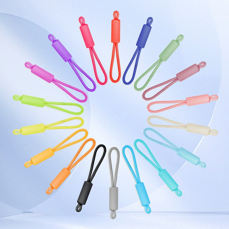 Готовый цветной силиконовый застежка-молния из ТПУ, изготовленный методом литья под давлением, с пластиковым тросиком-тягой