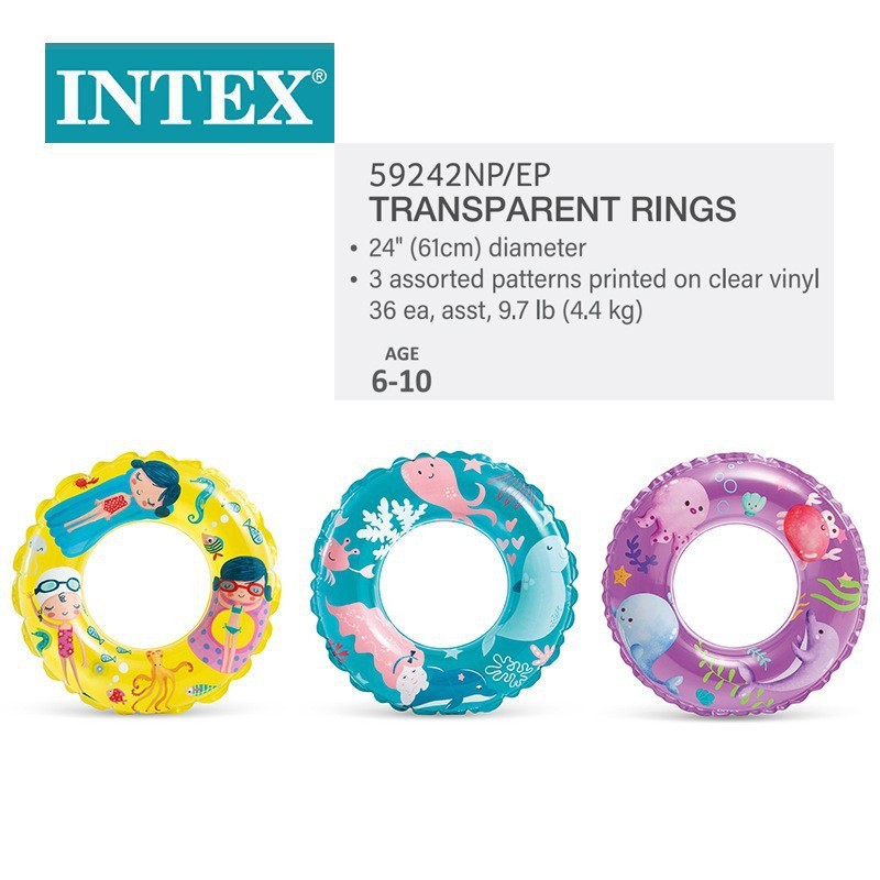 INTEX 59242 Children's swimming ring transparent floating ring three…