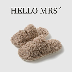 Cross-border Amazon ins parallel bars plush cotton slippers women's home curly indoor open fluffy slippers women wholesale