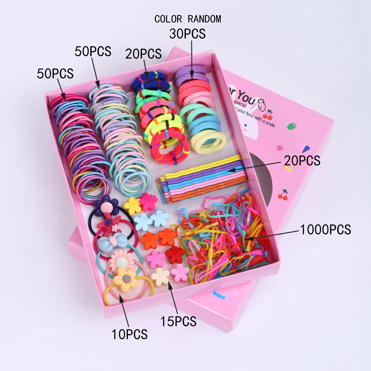 Joyas infantiles nuevas tarjetas de cabello princesa cabello cuerda de cabello bebé caja de regalo para niñas clip de borde coreano conjunto de joyería para el cabello