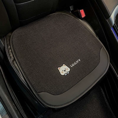 Interior 2026 Asian linen car Seat cushion, seat cover - suitable-for-all-seasonswest-highland-bowtie-puppy-black-front-seat-cushion-single