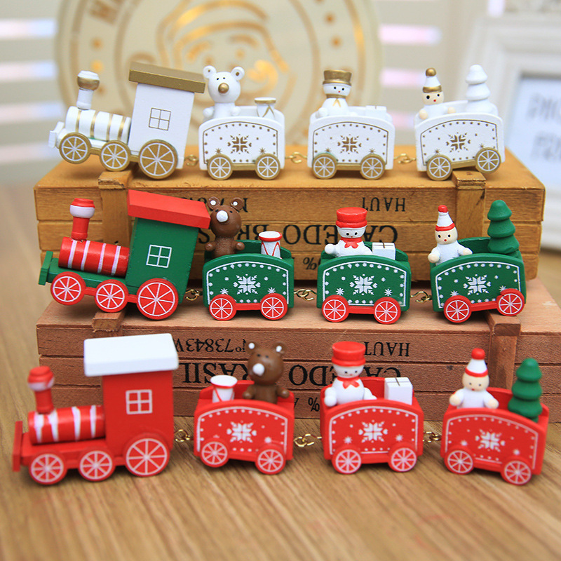 Tren de Madera para Decoración Navideña, Artesanía y Regalo Pequeño para el Árbol de Navidad image 5