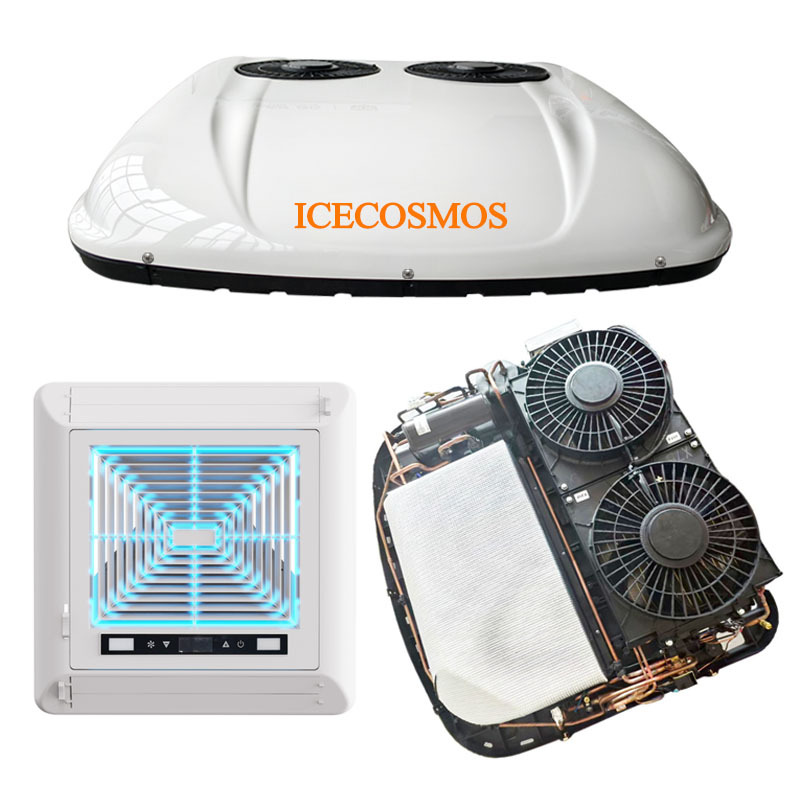 Cross-Border Popular 12V Parking Heating and Cooling Air Conditioner All-In-One Car Roof-Mounted Heat Pump Rv Air Conditioner Factory Wholesale