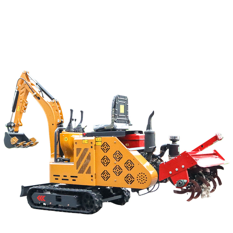 Mini excavadora multifuncional máquina de arado rotativo micro excavadora máquina de arado rotativo integrada nueva máquina de arado de zanja de agua y sequía