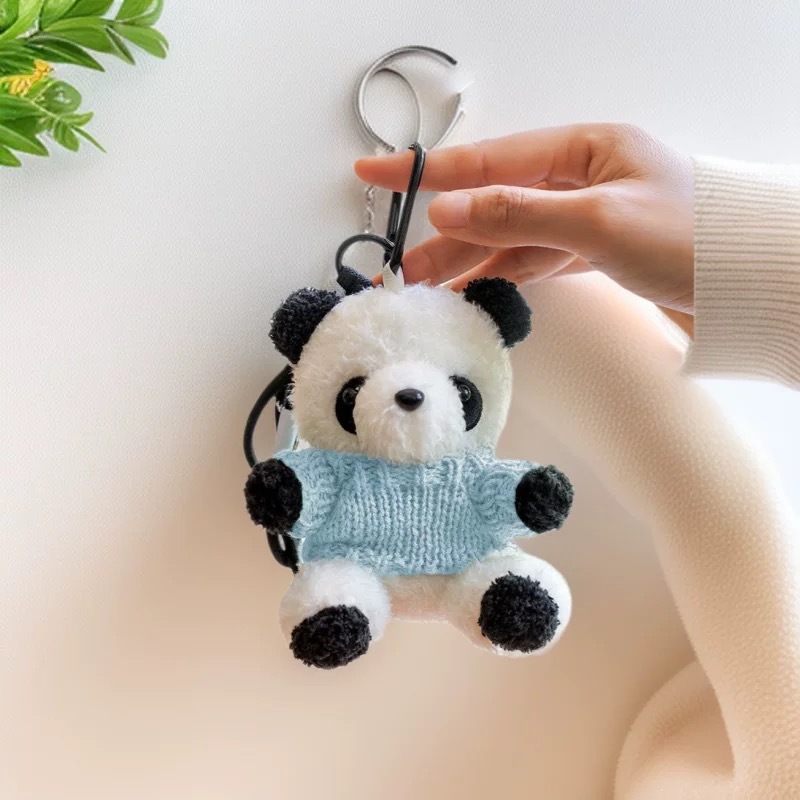 Caricatura panda peluche colgante oso espacial bolsa colgar decoración Wenchuang peluche muñeca llavero regalo para parejas