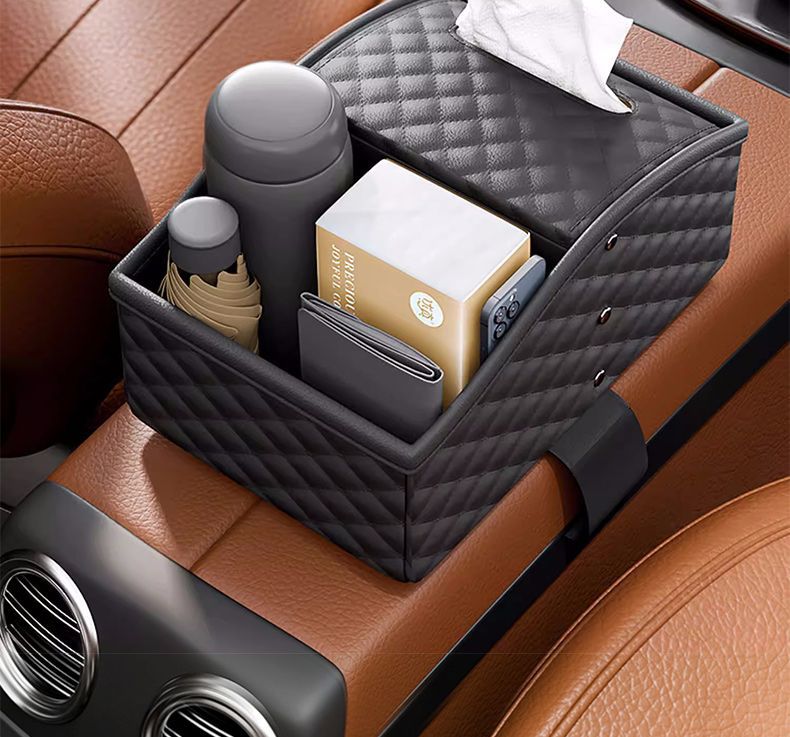 Car armrest box storage box storage box tissue box car middle rack high-grade multi-function water cup holder
