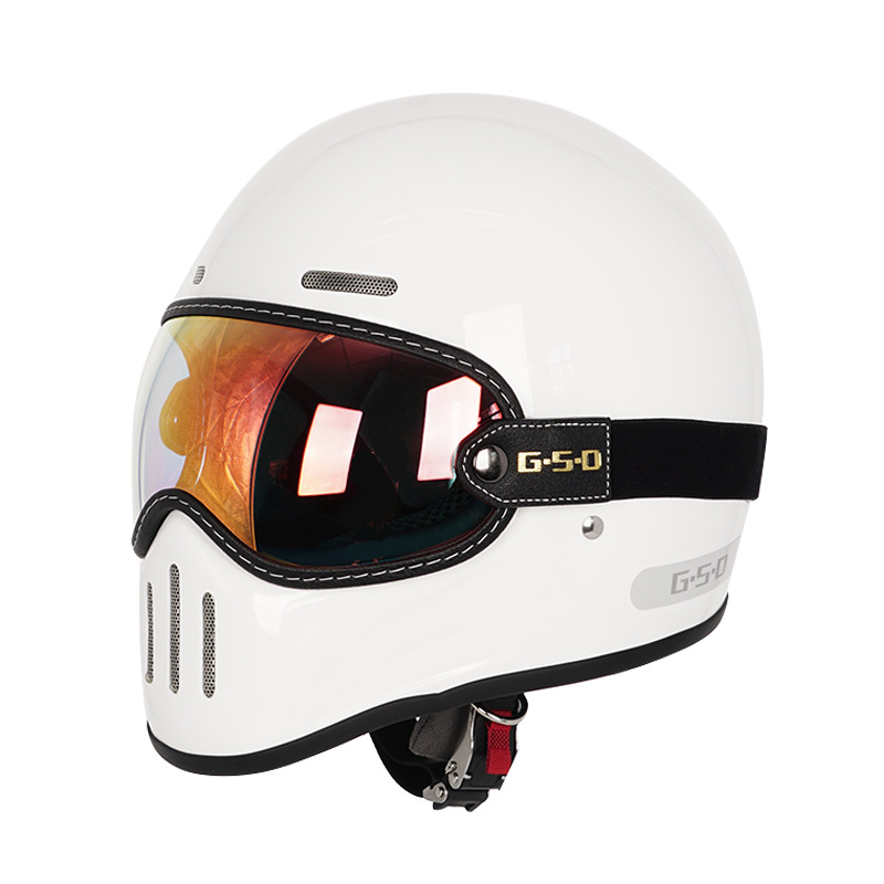 Motosiklet kaskı (dəbilqə) — Motuoche Motorbike Helmet - ivory-white-colored-lens-m55-56