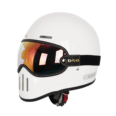 Motosiklet kaskı (dəbilqə) — Summer and All-Season Safety Helmet 3C - ivory-white-colored-mirror-m55-56
