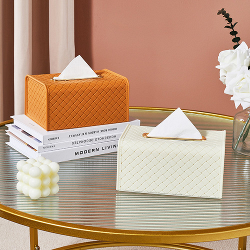 High-looking leather spring paper box for home living room, bedroom, napkin storage box, bathroom hand tissue box