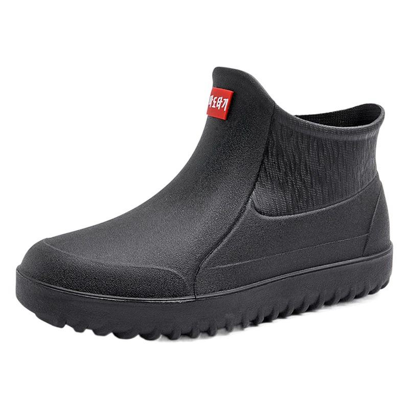Трансграничные корейские уличные резиновые сапоги, Мужская короткая модная непромокаемая обувь, резиновая обувь для мойки автомобилей, нескользящие легкие кухонные галоши