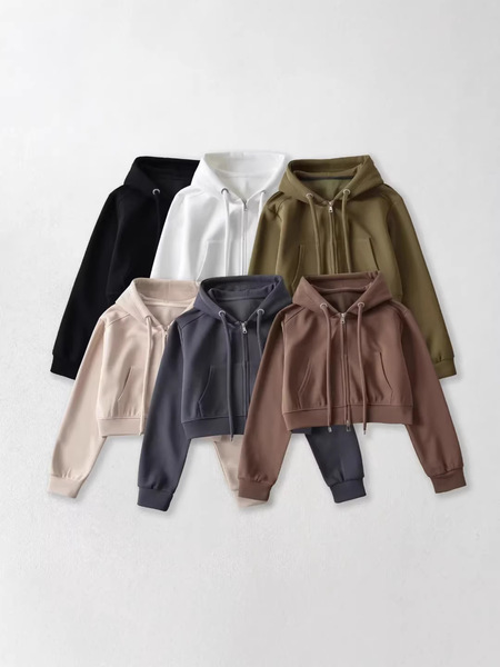 Spring truffle design jacket with zipper