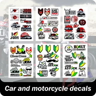 Подходят для персонализированной анимации JDM, наклейки для украшения кузова автомобиля, наклейки для украшения мотоцикла, модные декоративные наклейки в стиле мультфильм