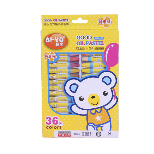 Cartoon color 12-color oil pastels hexagonal painting pens graffiti crayons children's art supplies stationery wholesale