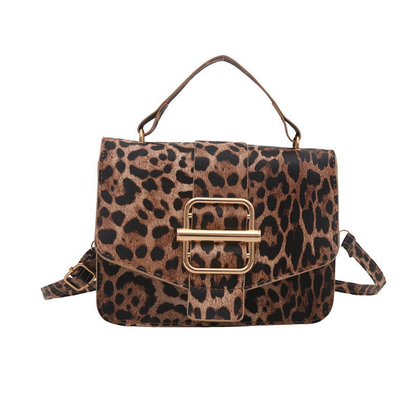 2024 invierno estampado leopardo nueva moda retro brazaletes de hombro pequeño bolso de mujer letras hardware simple