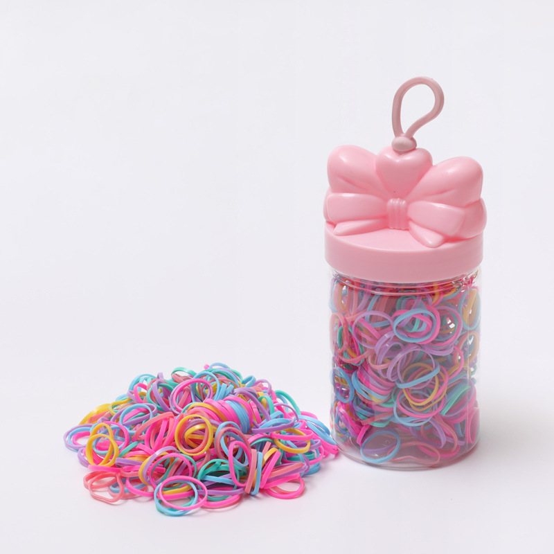 Gomas para el pelo infantiles en envase – negras, gruesas, no dañan el cabello