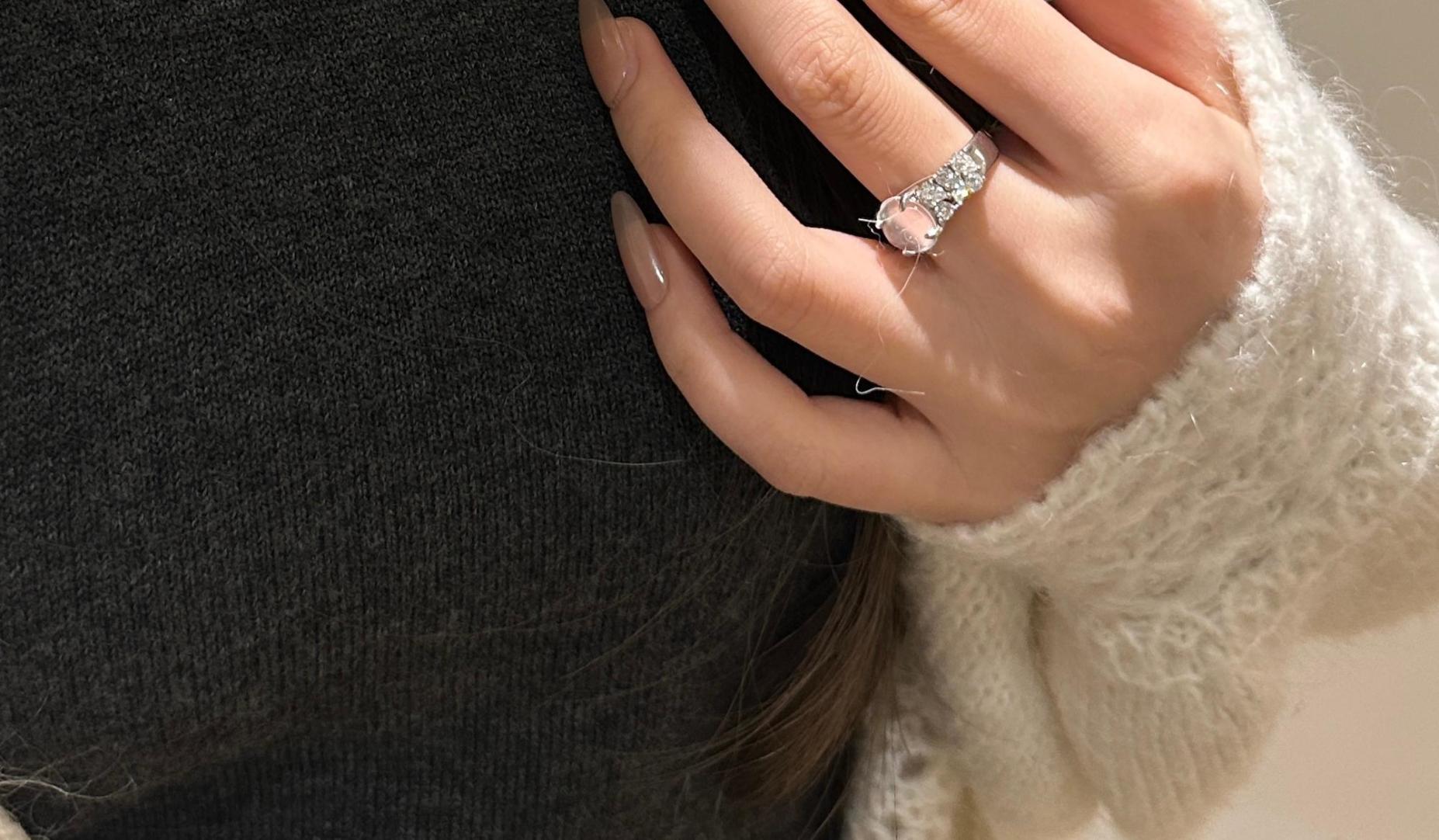 Collier en argent pur pour tout le corps avec chaîne de clavicule en jade et mousse d'eau, bijoux Xiancan, nouveauté, luxe léger, vent frais_voghion.com