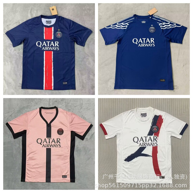 クロスボーダー 24-25 チャンピオンズリーグ パリ シリーズ ジャージ ファンバージョン ドゥエ No.14 デンベレン No.10 旧サッカーユニフォーム|undefined