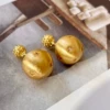 2505035 Star Mason Zirconium Gold Ball Earrings (S925 Silver Needle)
