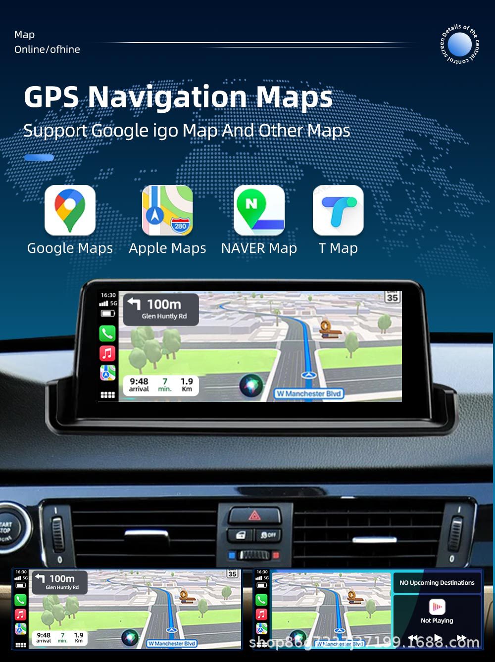 Suitable for Bmw 3 Series E90 E92 10.25inch Car Navigation Central Control Large Screen Navigation All-In-One Android Car System