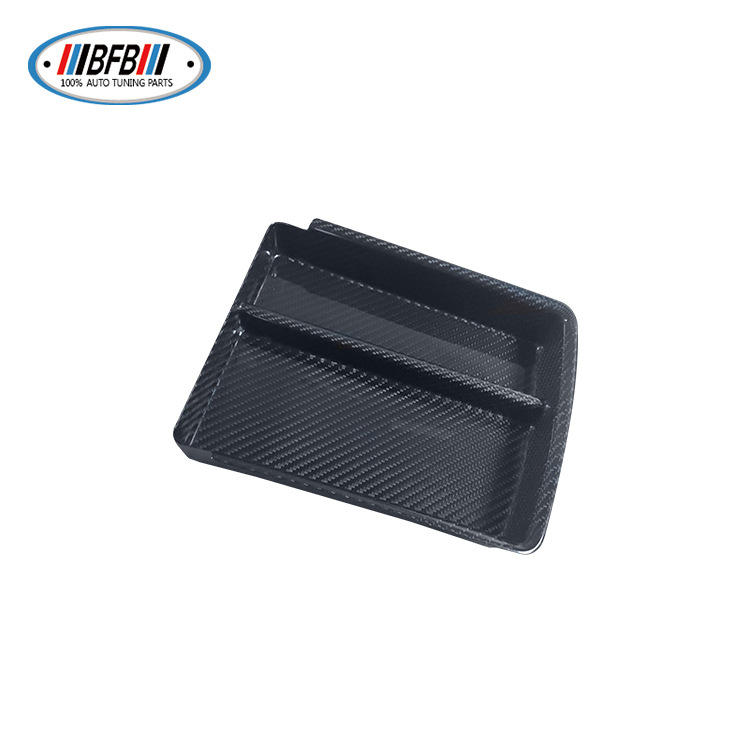 100% Real Carbon Fiber Storage Box Cover - For Tesla Model X S 2014-2020 - Carbon Fiber Interior Trim Glossy