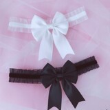 樊蕾 Эластичная сексуальная портупея на ногу с бантиком, кружевное платье