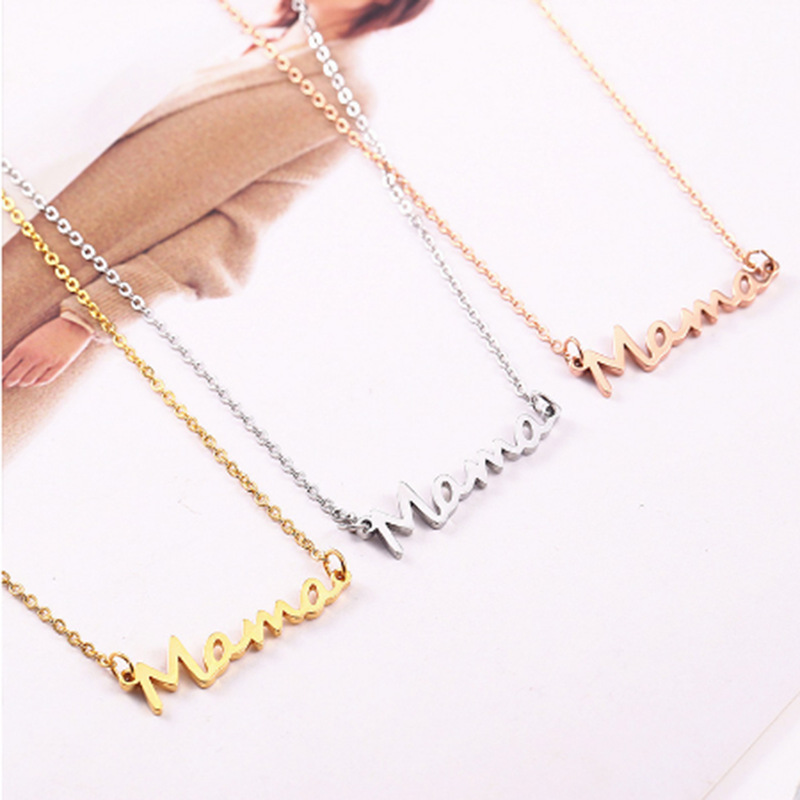 Simple Style Letter Titanium Steel Polishing Plating Mother'S Day Women's Pendant Necklace display picture 6