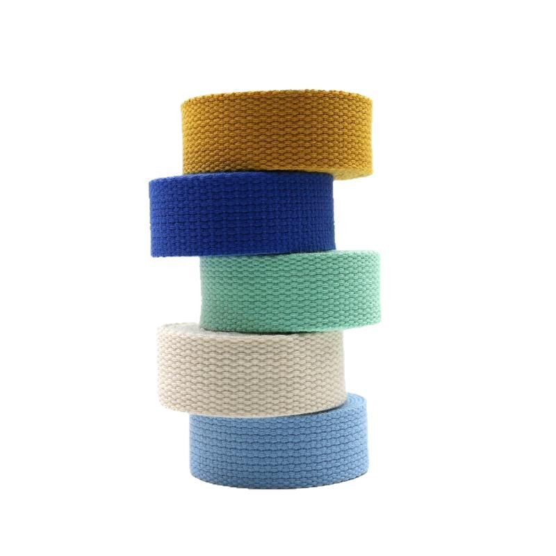 Cinta de poliéster y algodón de colores al por mayor del fabricante, en stock para cinturones, bolsos, mochilas, bolsas de lona, cinta de algodón con patrón de cuentas para yoga