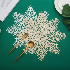 Pvc丸穴雪花食マット断熱防熱マット装飾マット食器マットシンプルな装飾防熱テーブルマット家庭用コースター
