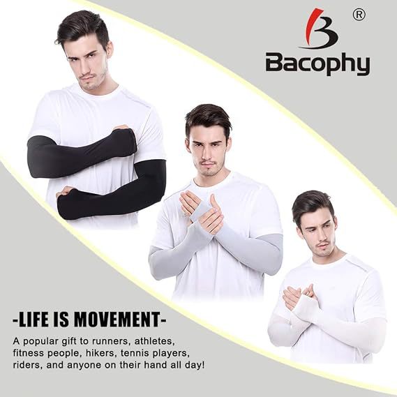 3 pairs of arm sleeves with thumb holes for women and men, UV protection, cooling, UPF 50, compression long arm sleeves