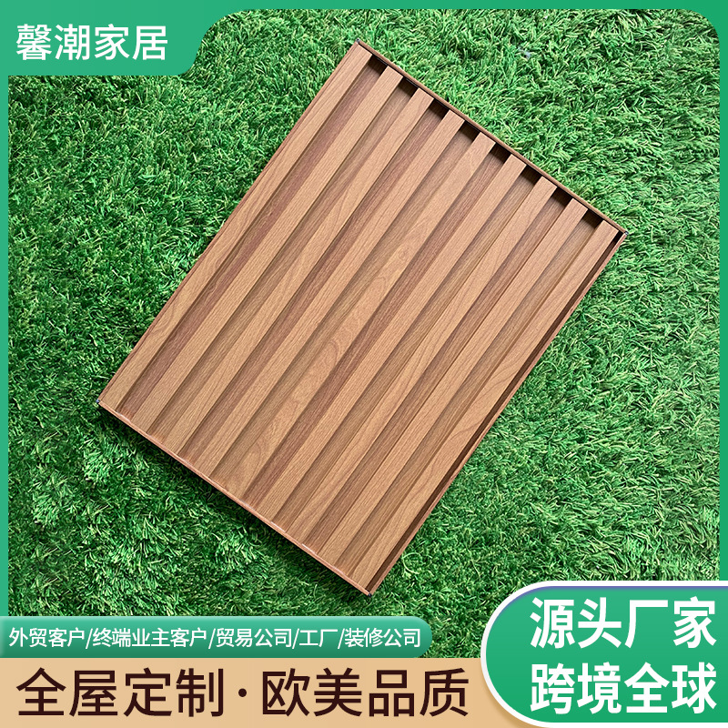 定制全铝柜门板 仿木纹转印铝合金格栅门板 外贸跨境全屋定制柜门 家装建材厂家批发实拍图