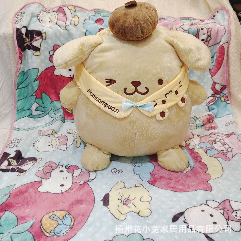만화 스카프 푸딩 개 베개 담요 인형 낮잠 담요 에어컨 담요 휴대용 여행 담요 자동차 담요