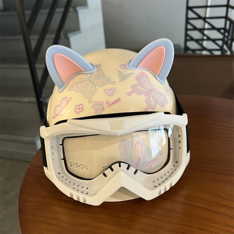 3C Certified Adult Electric Vehicle Helmet Kitty Cat Helmet