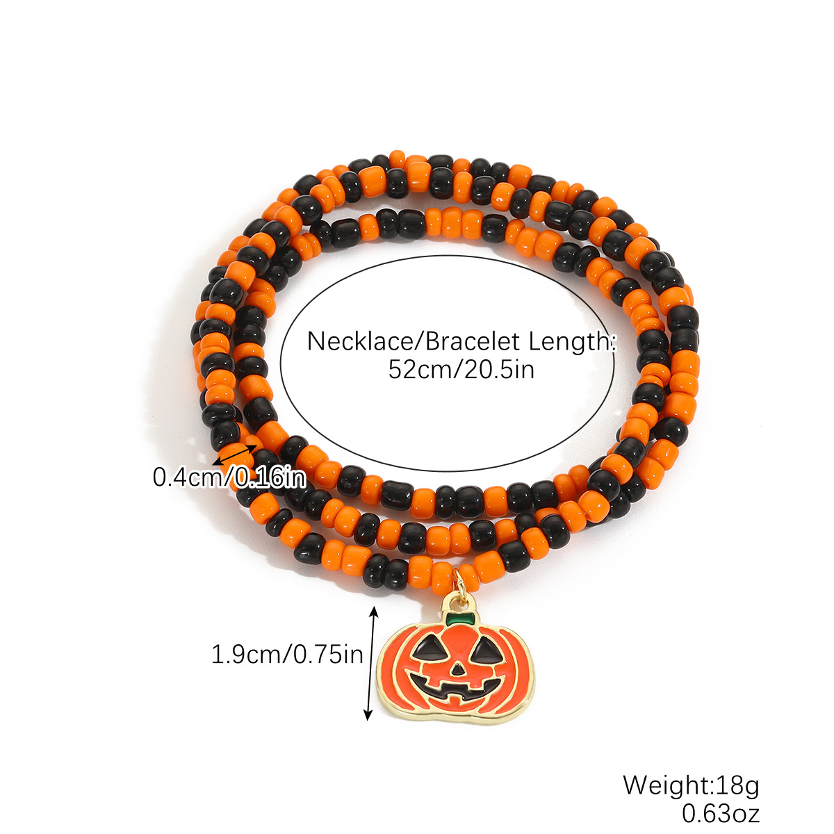 Beliebtes Halloween-Armband aus Polymer-Ton, Totenkopf-Kürbis-Perlenarmband, Damen-Kettenarmband, Urlaubsschmuck_voghion.com