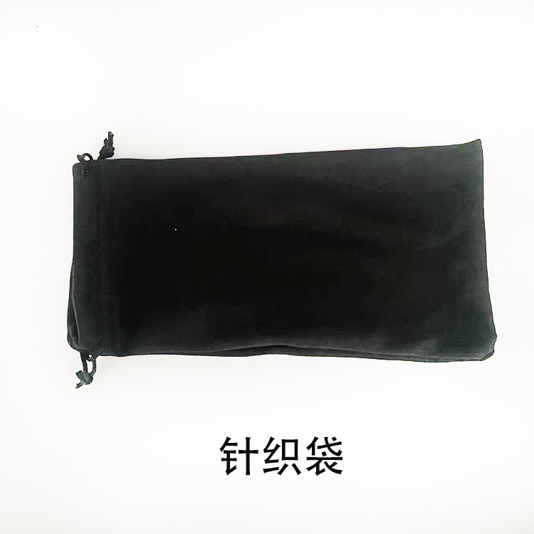 Bolsa de gafas de punto bolsa de tela bolsa de gafas de sol de punto al por mayor Bolso Negro Bolsa de punto bolsa de gafas de punto