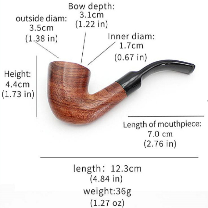 Solid Wood Tobacco Pipe Portable Handmade Tobacco Bag Pot Tobacco Smoking Set