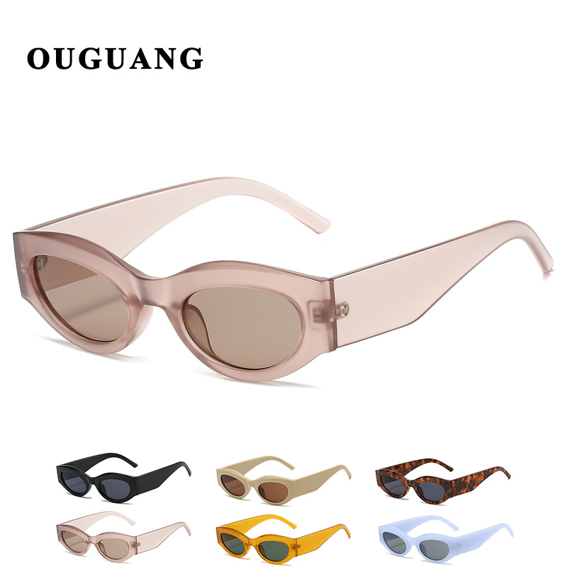 Nuevas gafas de sol ovaladas, gafas de sol de todo fósforo con personalidad, mujeres, simples, retro, gafas de sol de moda callejera, hombres