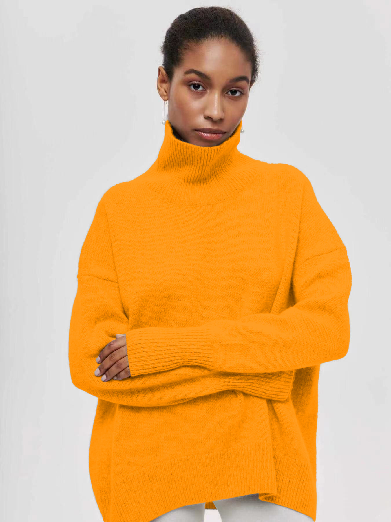 2023 ropa de mujer personalizada nuevo partido europeo y americano suéter suelto popular medio cuello alto Otoño e Invierno suéter