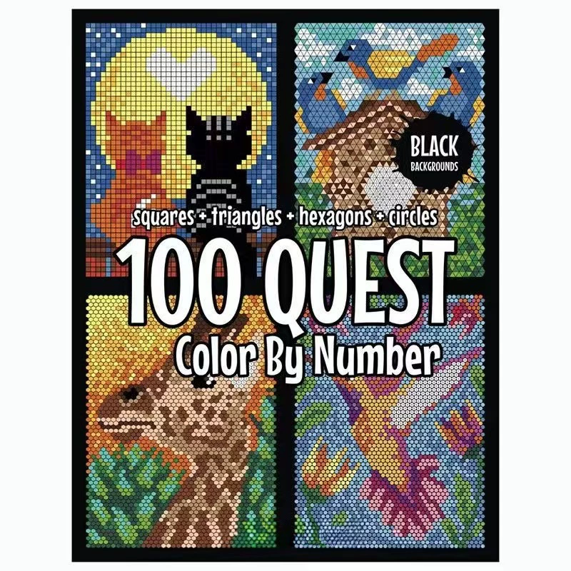 Трансграничный новый продукт 100 QUEST Color By Number для взрослых раскраска исследования деятельности раскраски книга-раскраска